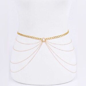 Layered Gold Body Chain Statement Belt